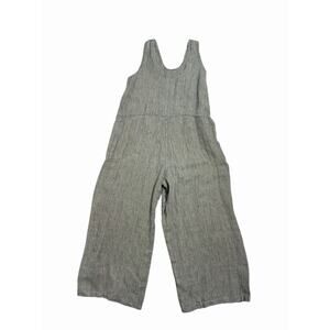 FLAX by Jeanne Engelhart Women's L Multicolor Lagenlook Boho Linen Jumpsuit EUC
